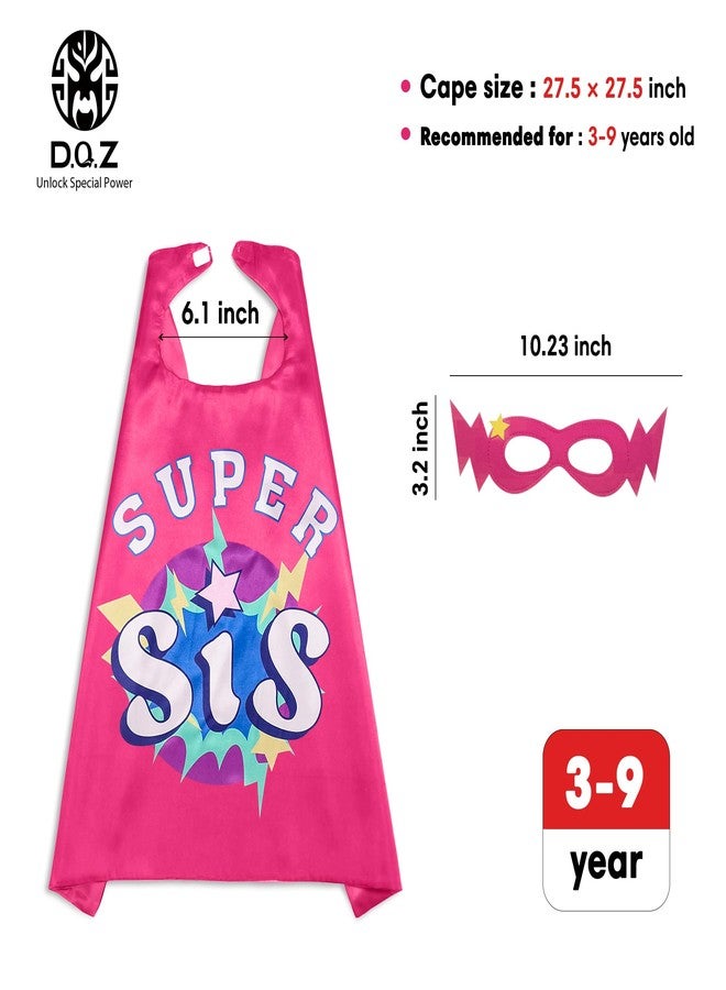 D.Q.Z Superhero-Capes and Masks for Kids, Big Sister Gifts for Girls' Role Play New Sibling Birthday Family Party (Rose) - Image 5